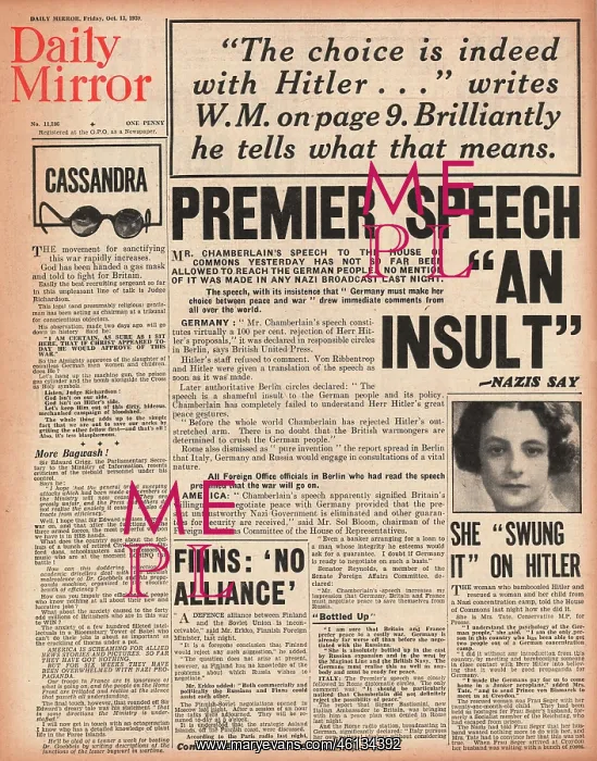 : Chamberlain speech to House of Commons : Chamberlain speech to House of Commons