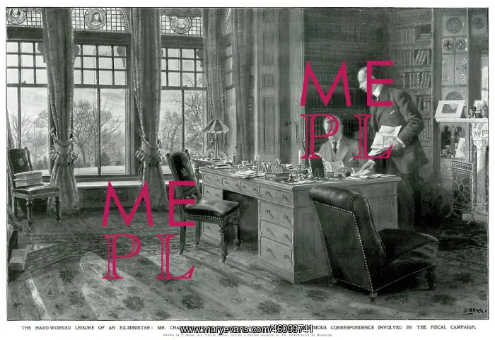 : Chamberlain in his study : Chamberlain in his study