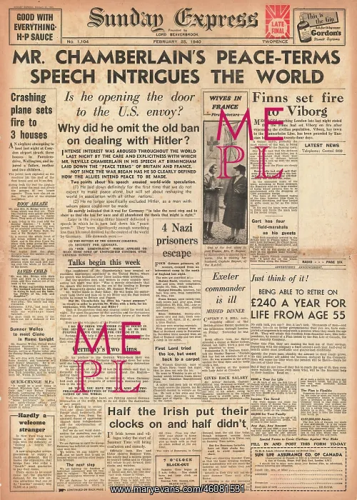 : Chamberlain's peace terms speech in Birmingham : Chamberlain's peace terms speech in Birmingham