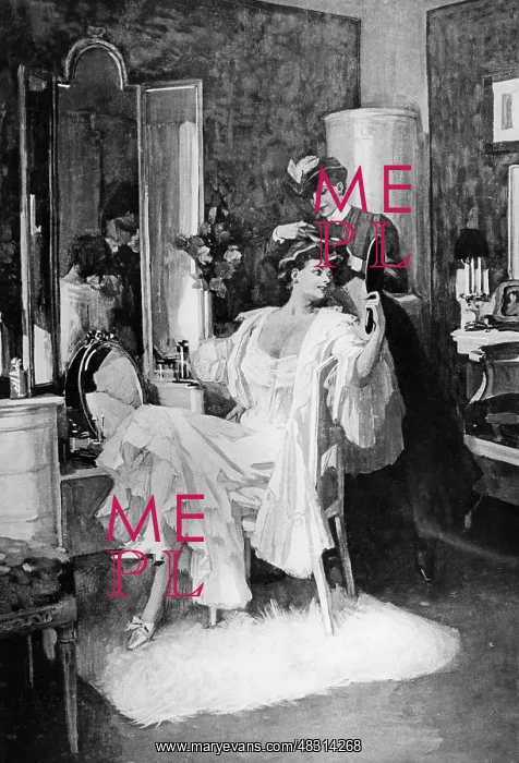 : Chambermaid helping her mistress to get dressed : Chambermaid helping her mistress to get dressed