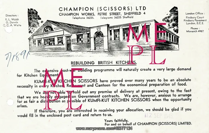 : Champion (Scissors) Ltd, Sheffield, Yorkshire : Champion (Scissors) Ltd, Sheffield, Yorkshire