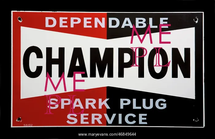 : Champion Spark Plug Service Sign : Champion Spark Plug Service Sign
