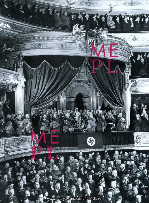 : Chancellor Adolf Hitler is greeted by an audience : Chancellor Adolf Hitler is greeted by an audience