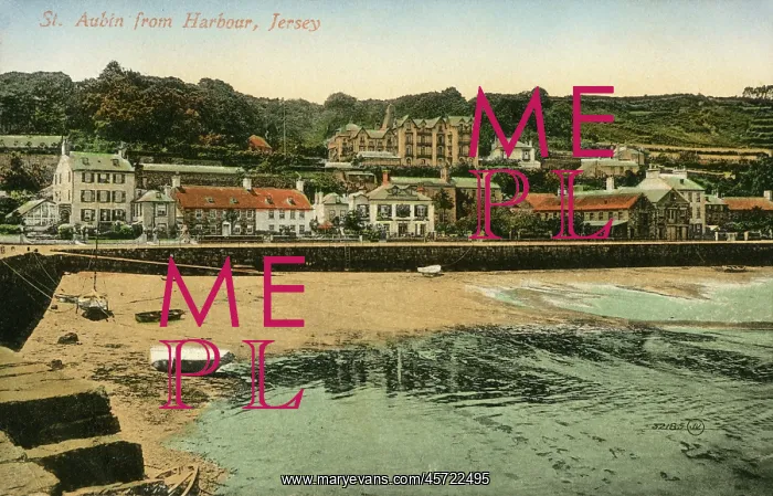 : Channel Islands, Jersey - St Aubin from the Harbour : Channel Islands, Jersey - St Aubin from the Harbour