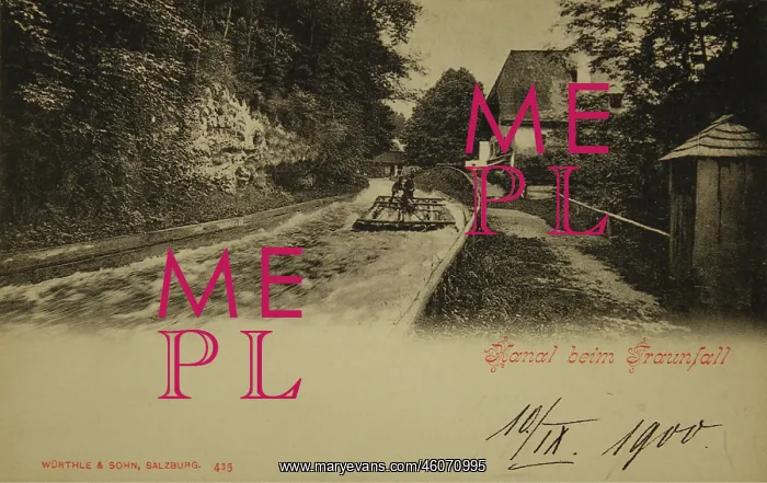 : Channel near the Traunfall. 1900. Collotype : Channel near the Traunfall. 1900. Collotype