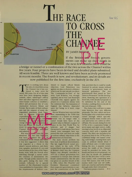 : Channel Tunnel proprosals, 1985(1) : Channel Tunnel proprosals, 1985(1)