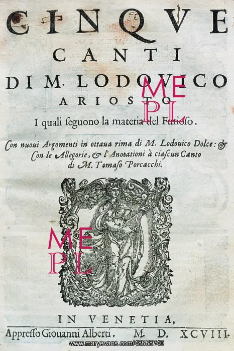  : Five Chants by Ludovico Ariosto