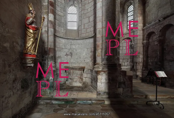 : Chapel and Thomas a Becket statue, Abbatiale Sainte-Foy : Chapel and Thomas a Becket statue, Abbatiale Sainte-Foy