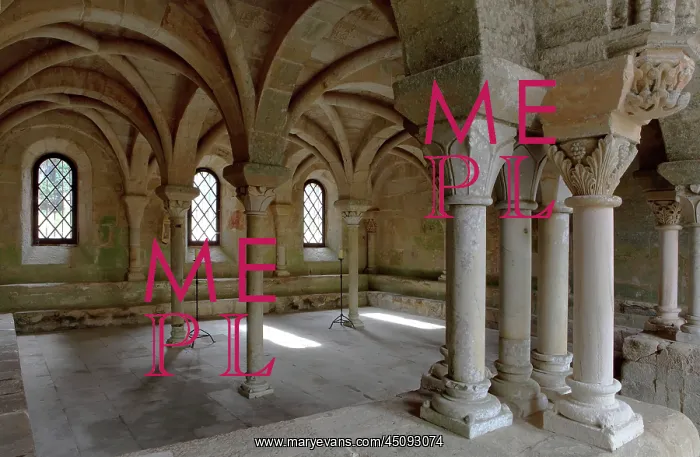 : Chapter house, Fontfroide Abbey, Languedoc-Roussillon : Chapter house, Fontfroide Abbey, Languedoc-Roussillon