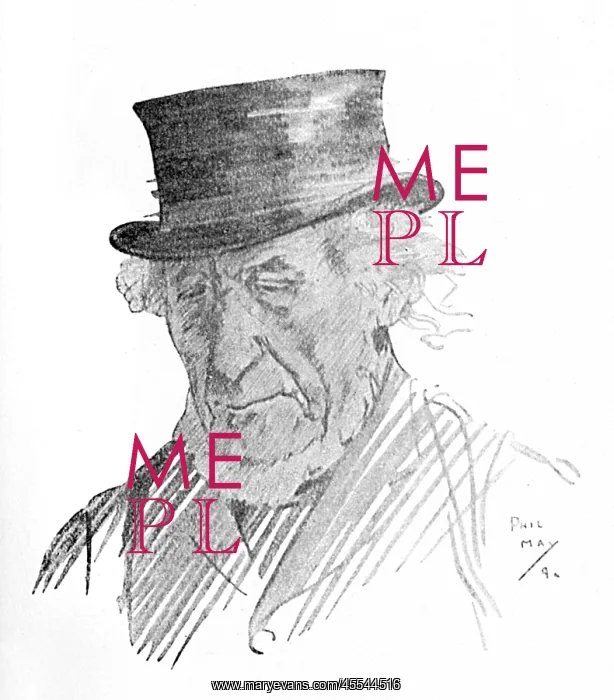 : Character portrait study of an old man by Phil May : Character portrait study of an old man by Phil May
