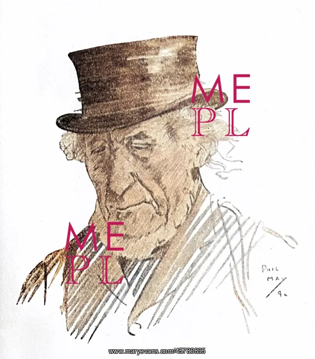 : Character portrait study of an old man by Phil May : Character portrait study of an old man by Phil May