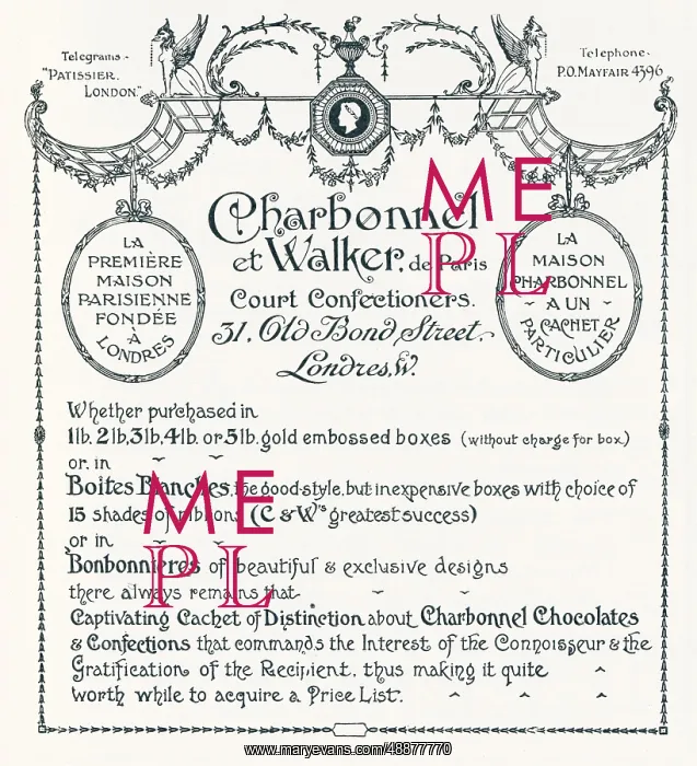 : Charbonnel and Walker chocolates advertisement : Charbonnel and Walker chocolates advertisement