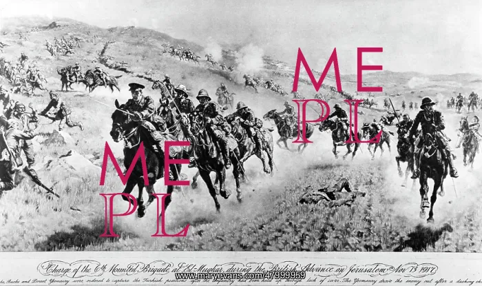 : Charge of the mounted brigade at El-Mughar, 1917 : Charge of the mounted brigade at El-Mughar, 1917