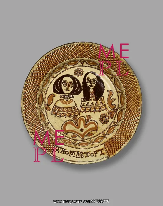 : Charger. Slipware charger featuring the Duke of York : Charger. Slipware charger featuring the Duke of York