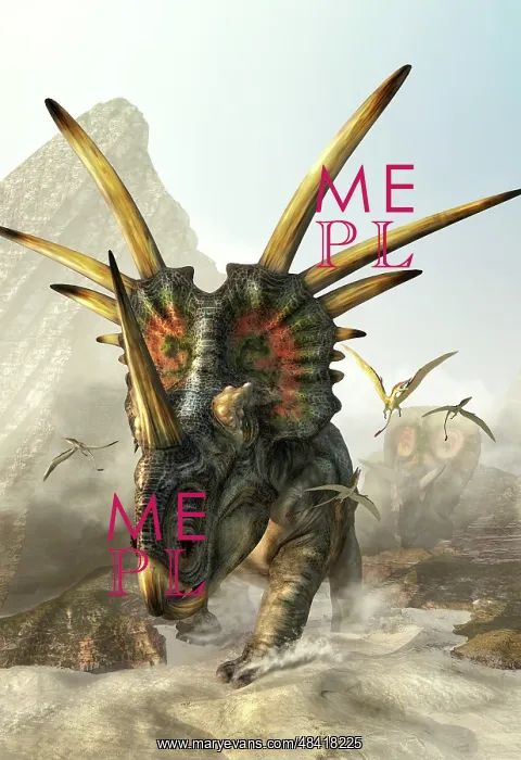 : A charging Styracosaurus : A charging Styracosaurus