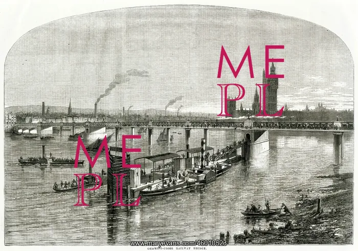 : Charing Cross Railway Bridge 1860 : Charing Cross Railway Bridge 1860