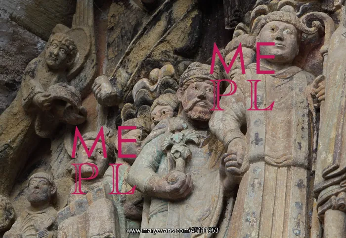 : Charlemagne, Last Judgement tympanum, Abbatiale : Charlemagne, Last Judgement tympanum, Abbatiale