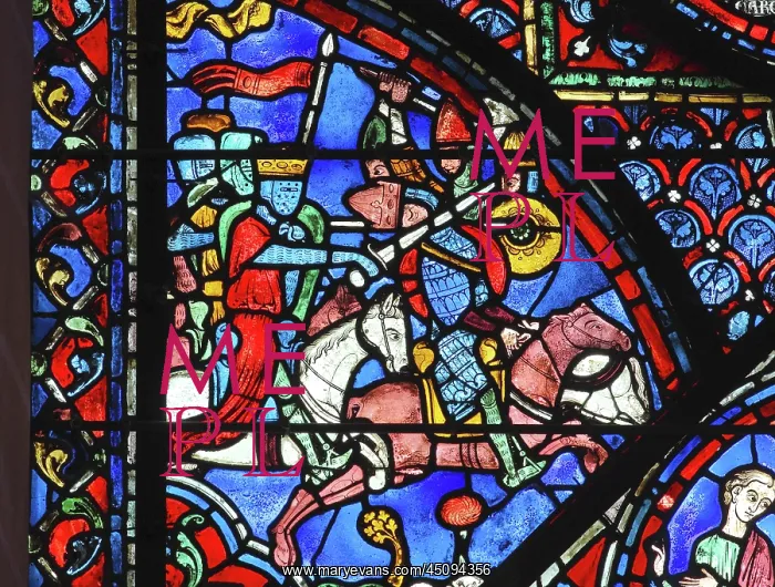 : Charlemagne stained glass window, Chartres cathedral, France : Charlemagne stained glass window, Chartres cathedral, France