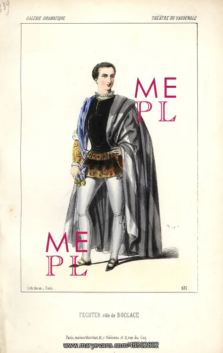 : Charles Albert Fechter in the role of Boccace : Charles Albert Fechter in the role of Boccace