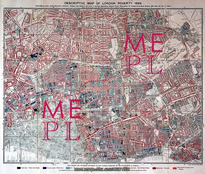: Charles Booth, London Poverty Map, 1889 : Charles Booth, London Poverty Map, 1889