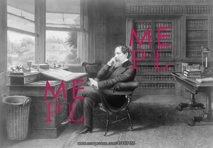 : Charles Dickens in his study at Gadshill : Charles Dickens in his study at Gadshill