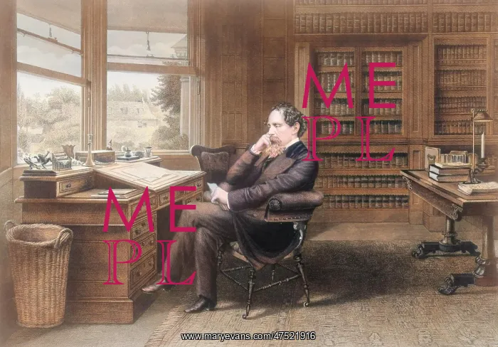 : Charles Dickens in his study at Gadshill : Charles Dickens in his study at Gadshill
