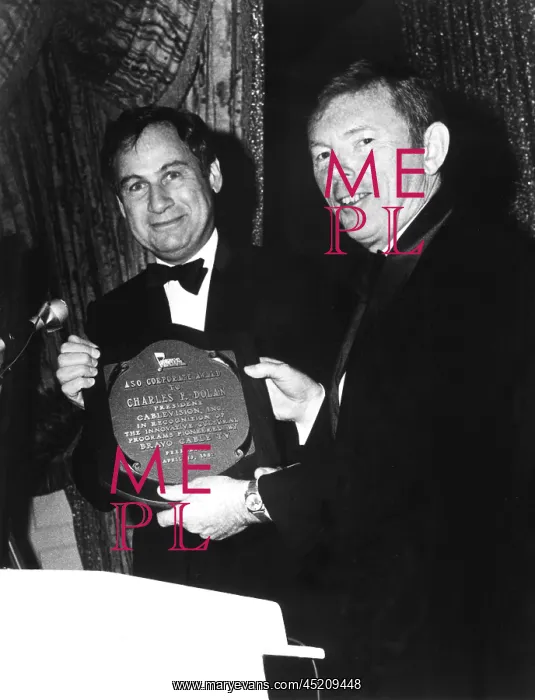 : Charles F. Dolan (right) accept award for ? : Charles F. Dolan (right) accept award for ?