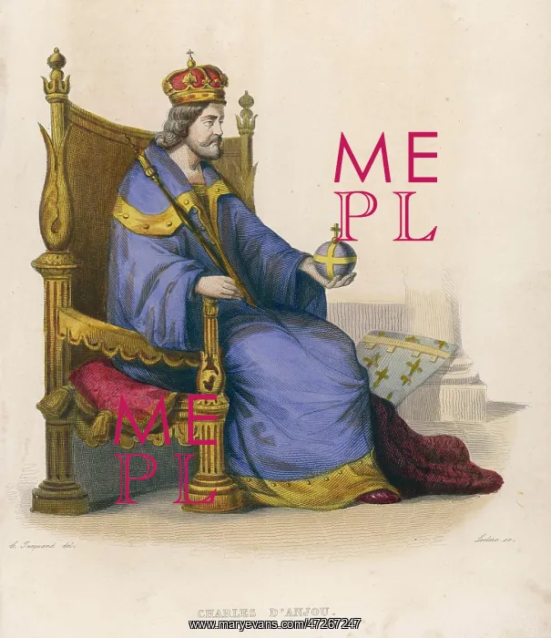 : CHARLES I (CHARLES D'ANJOU) (1221 - 1285), Italian King of Naples : CHARLES I (CHARLES D'ANJOU) (1221 - 1285), Italian King of Naples