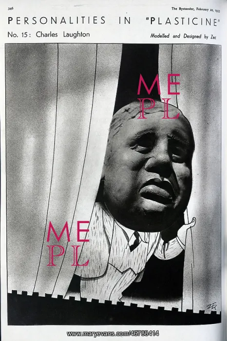 : Charles Laughton, in plasticine and pen by Zec : Charles Laughton, in plasticine and pen by Zec