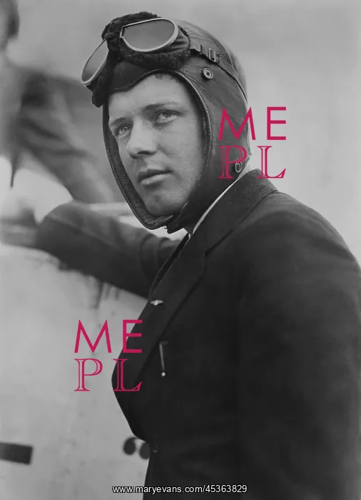 : Charles Lindbergh, after flying his monoplane, The : Charles Lindbergh, after flying his monoplane, The