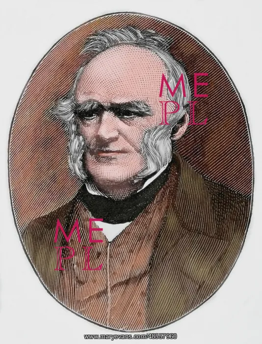 : Charles Lyell (1797-1875). Engraving. Colored : Charles Lyell (1797-1875). Engraving. Colored