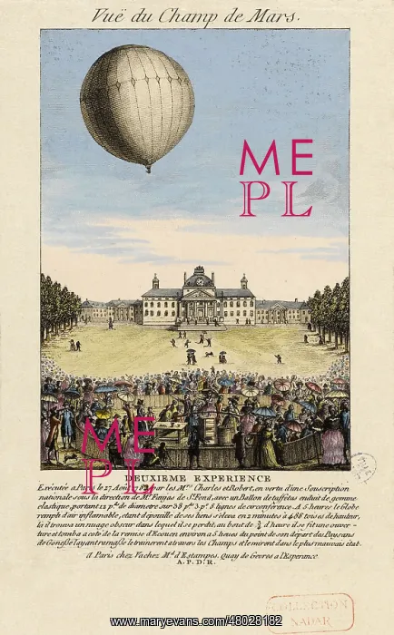 : Charles and Robert launch hydrogen balloon : Charles and Robert launch hydrogen balloon