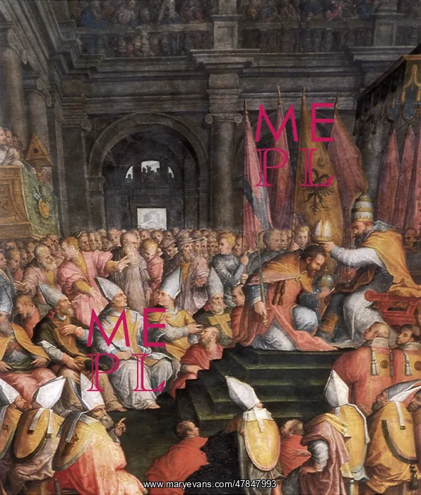 : Charles V crowned by Pope Clement VII, by Vasari : Charles V crowned by Pope Clement VII, by Vasari