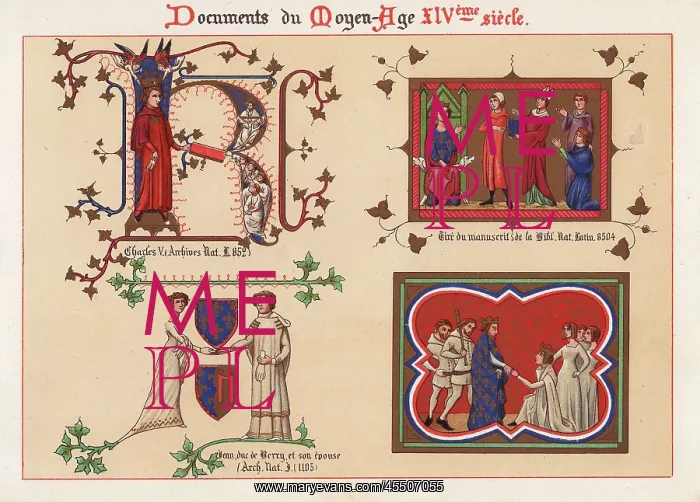 : Charles V portrait, Jean, Duc de Barry and : Charles V portrait, Jean, Duc de Barry and