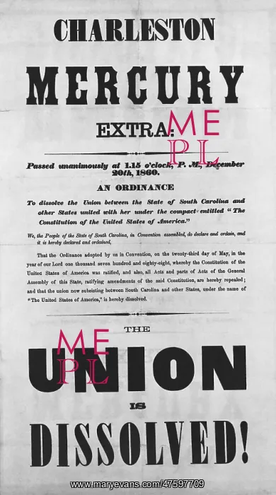 : Charleston Mercury: Union Dissolved! : Charleston Mercury: Union Dissolved!