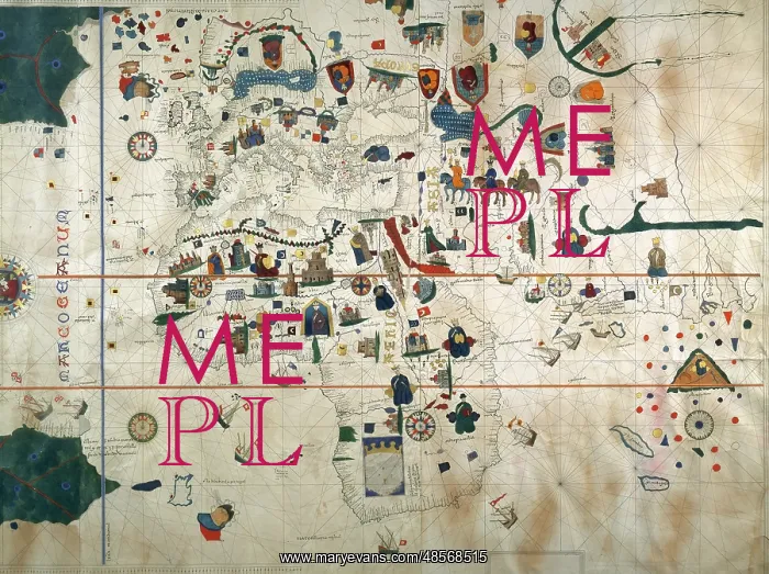: Chart by Juan de la Cosa (1450-1510). Spain. Madrid. Mavy Mu : Chart by Juan de la Cosa (1450-1510). Spain. Madrid. Mavy Mu