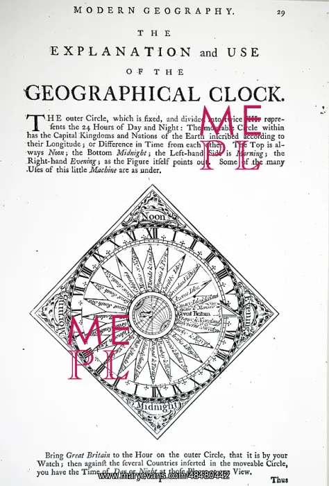  : Chart with volvelle for comparing the time in