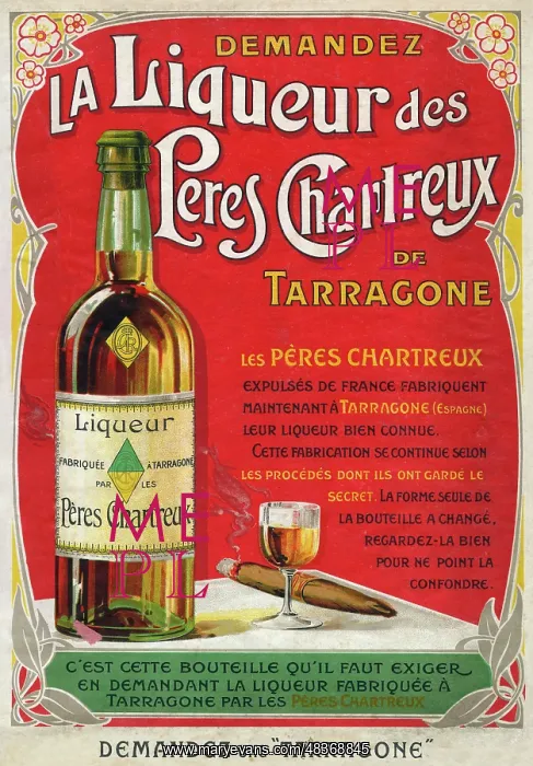 : Chartreux liqueur advertisement : Chartreux liqueur advertisement
