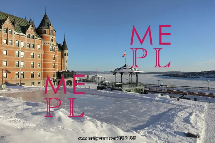 : Chateau Frontenac and ice skating rink, Quebec : Chateau Frontenac and ice skating rink, Quebec