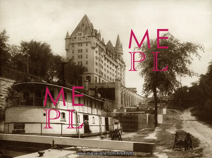 : Chateau Laurier and Rideau Locks, Ottawa, Ontario, Canada : Chateau Laurier and Rideau Locks, Ottawa, Ontario, Canada