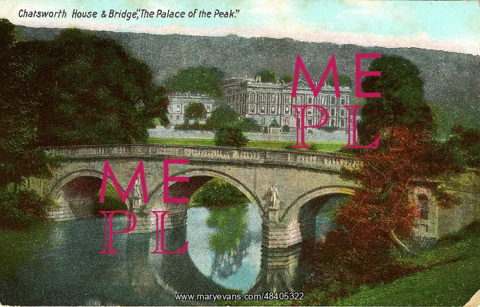 : Chatsworth House & Bridge, Bakewell, Derbyshire : Chatsworth House & Bridge, Bakewell, Derbyshire