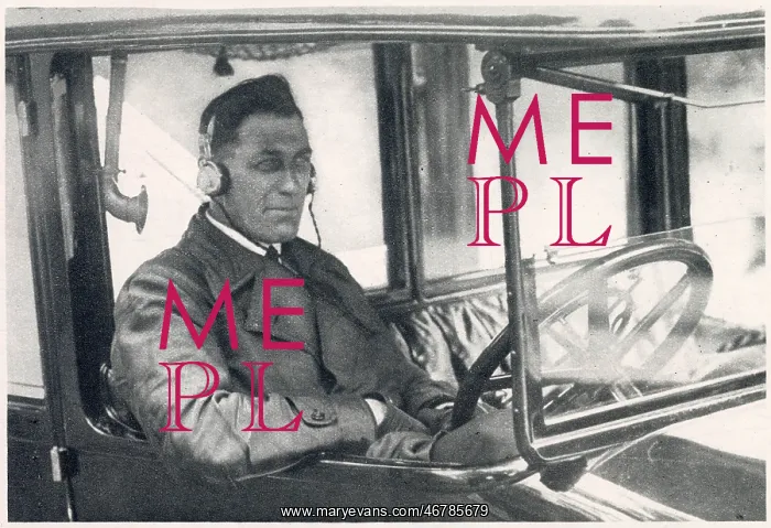 : Chauffeur Listening to Broadcast in the Car 1923 : Chauffeur Listening to Broadcast in the Car 1923