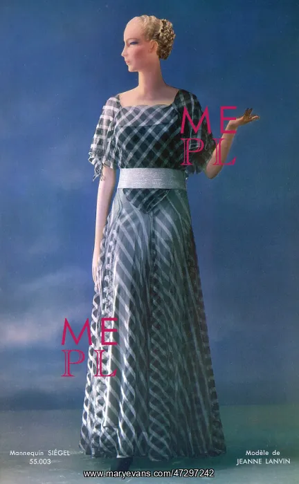 : CHECKED EVENING GOWN 1934 : CHECKED EVENING GOWN 1934