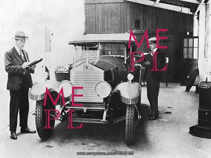: Checking Hooper coachwork on Rolls Royce car : Checking Hooper coachwork on Rolls Royce car
