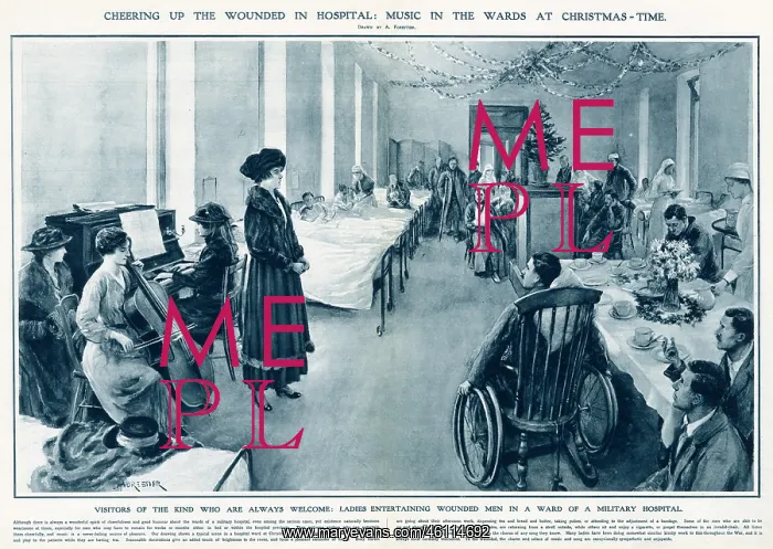  : Cheering up the wounded in hospital, WW1