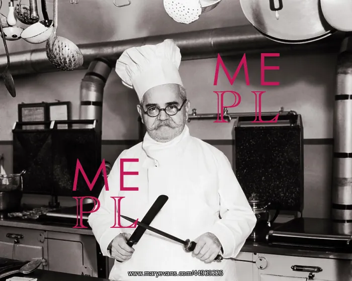 : Serious Chef Man Wearing Toque Standing in Professional : Serious Chef Man Wearing Toque Standing in Professional