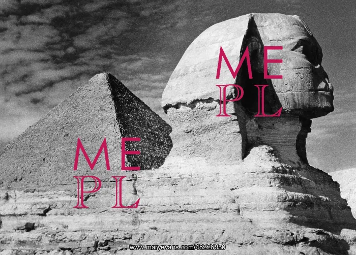 : Cheops Pyramid and Sphinx in Giza, ca. 1930's : Cheops Pyramid and Sphinx in Giza, ca. 1930's