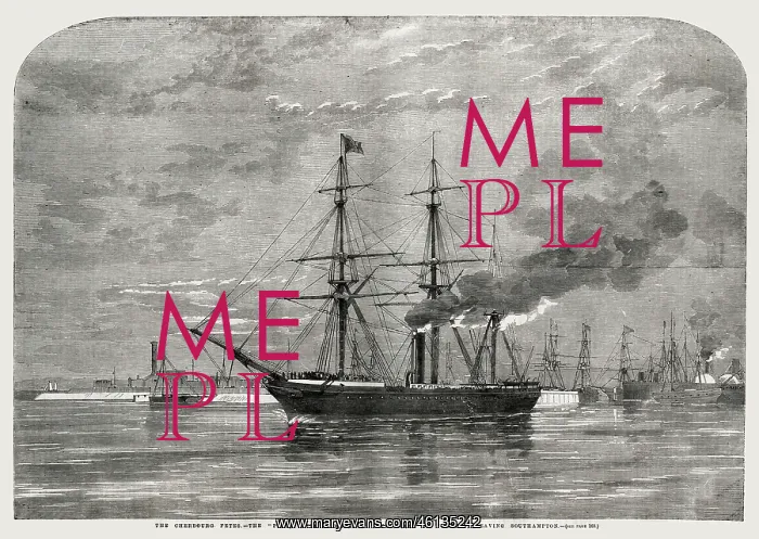 : The Cherbourg Fetes, the Pera leaving Southampton : The Cherbourg Fetes, the Pera leaving Southampton