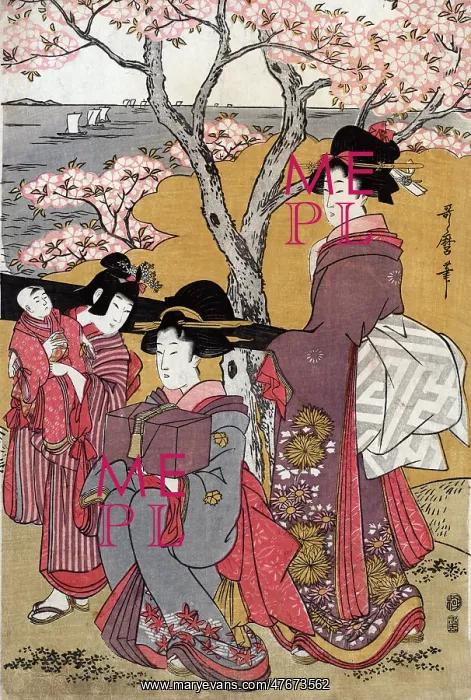 : Cherry Blossom Viewing at Gotenyama, 1805 : Cherry Blossom Viewing at Gotenyama, 1805