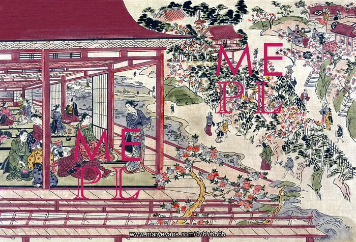 : Cherry Blossom Viewing at Ueno, 18th Century : Cherry Blossom Viewing at Ueno, 18th Century